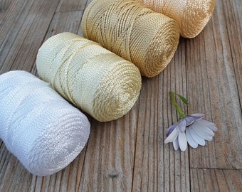 Polypropylene Macrame Rope: 100gr, 150mt for Bags & Home Decor. Tariffs covered.