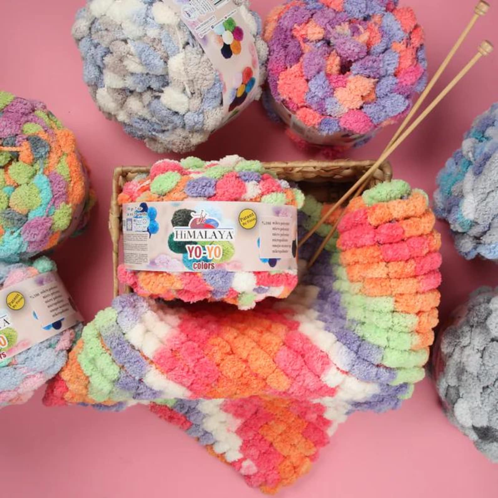 Himalaya Yo-yo Colors Hand Knitting Yarn, Fluffy Yarn, Soft Knitting