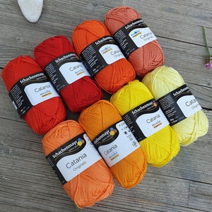 Cotton Yarn Catania Originals, Mercerized 100% Cotton Yarn Dolls Amigurumi Multicolored Knitting Yarn, Crochet Yarn, COLORS 00400 - 00438