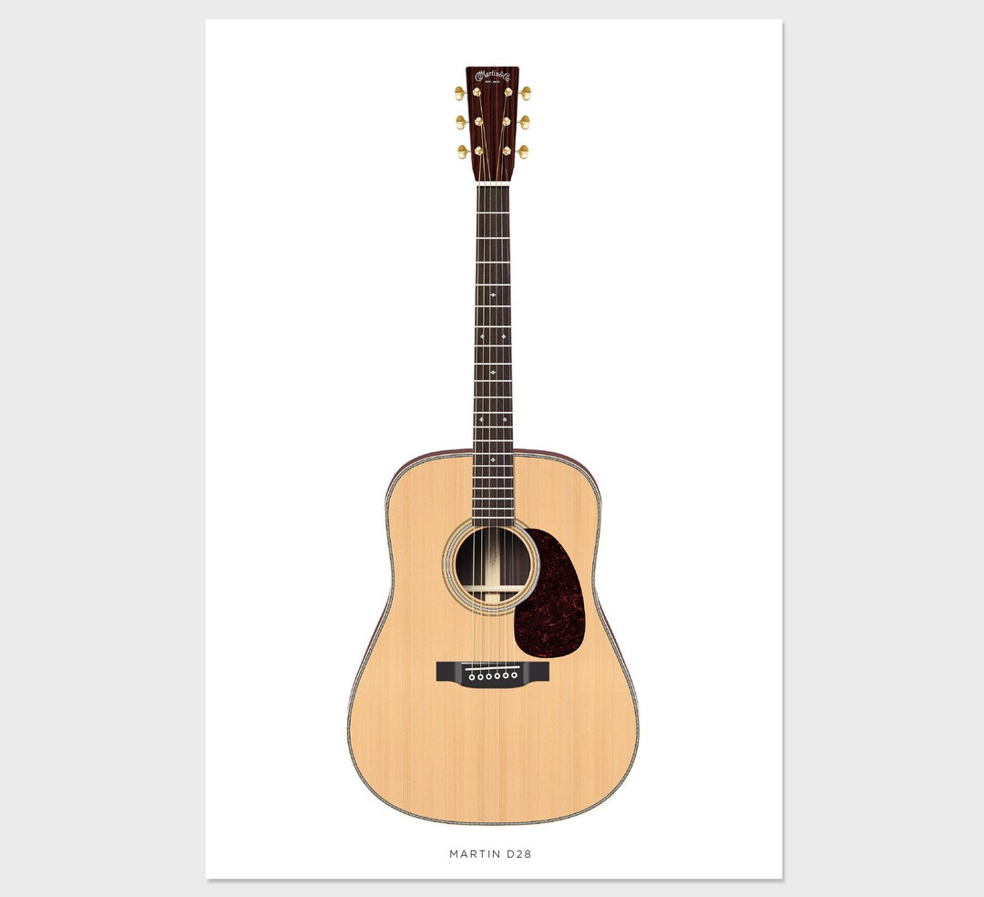 Martin D28 Herringbone Guitar Poster Art Print. Personalized Etsy