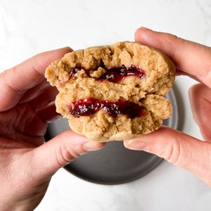 Peanut Butter and Jelly Cookie Box, Protein, Gluten Free/Dairy Free Option, gourmet stuffed cookies homemade cookies, stuffed gourmet cookie