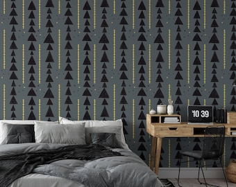 Removable Wallpaper, Scandinavian Wallpaper, Self-adhesive Wallpaper, Peel and Stick Wallpaper, Wallpaper NordicBlueGrey#21