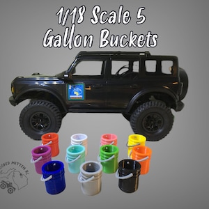 5 Gallon Bucket for Traxxas TRX-4M or Scale Diorama,  (1/18 Scale) Toy Sized!