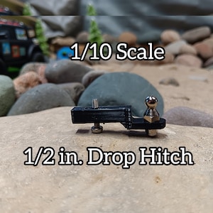 Drop Hitch 1/2&quot; Traxxas Trx4, Axial Scx10, Redcat Gen7 (1/10 Scale)