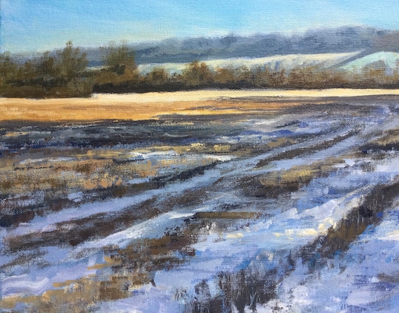 Snowy Cotswolds England,original offers Painting.