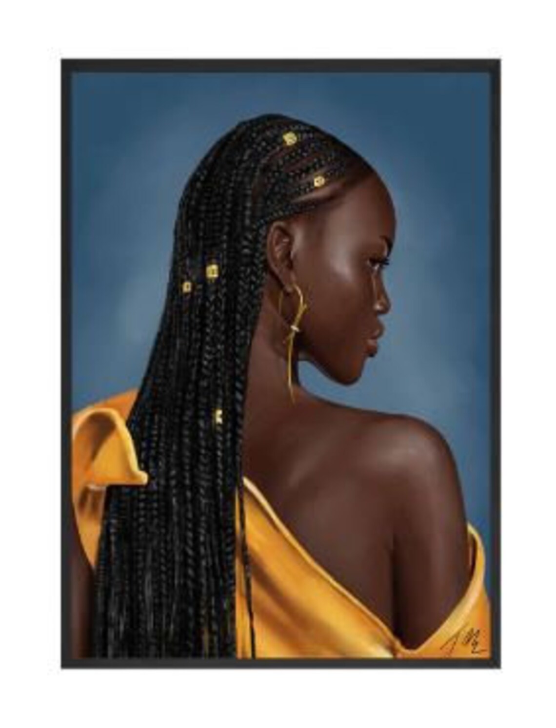 Braids Printed Oil Painting Canvas Etsy