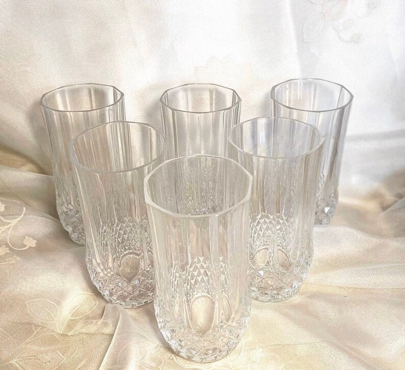 Vintage 1970s Crystal Drinking Glasses Crystal DArques Etsy