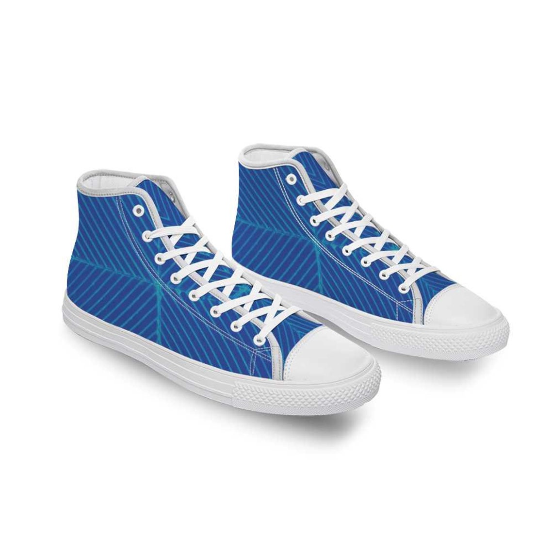 blue and white striped canvas shoes