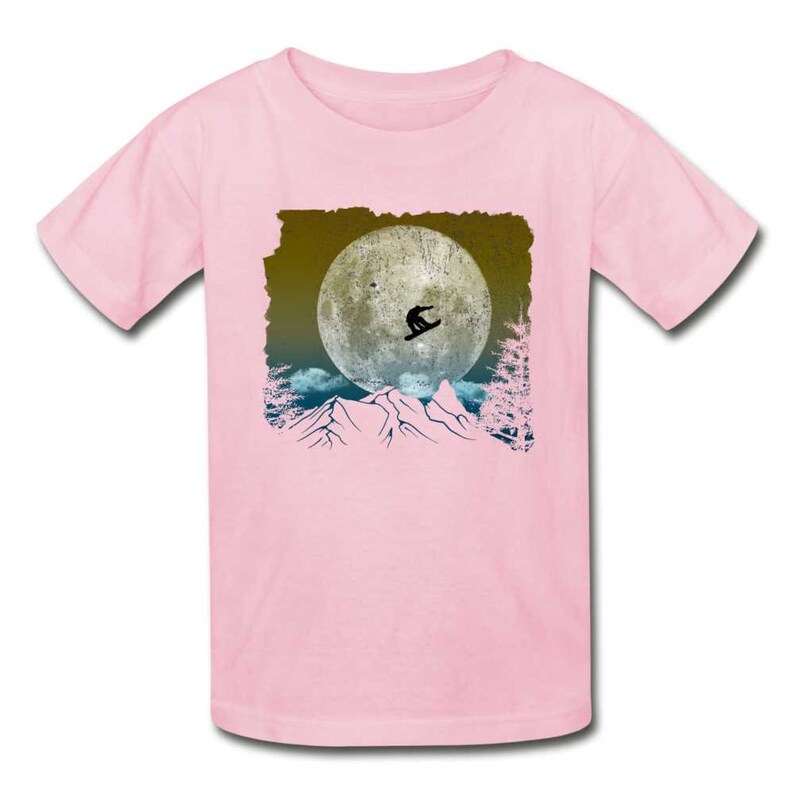 Unisex Ultra Cotton Youth T-Shirt Sports Snowboarding Trick In The Mountains Extreme Sport Stunts
