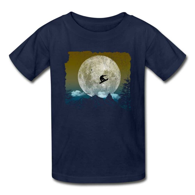 Unisex Ultra Cotton Youth T-Shirt Sports Snowboarding Trick In The Mountains Extreme Sport Stunts