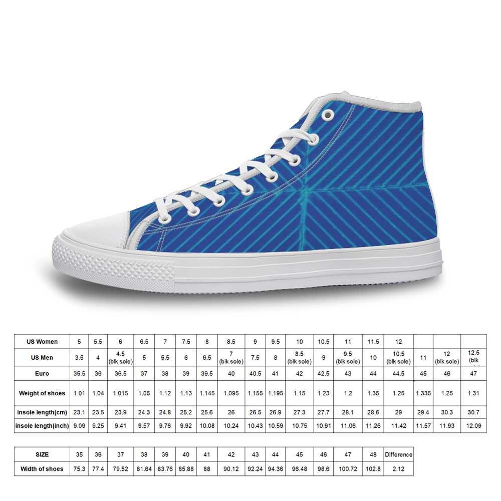 blue and white striped canvas shoes