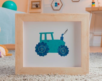 BOY Nursery Print, Playroom Poster, Kids room decoration, Tractor Print, Transportation Wall Art