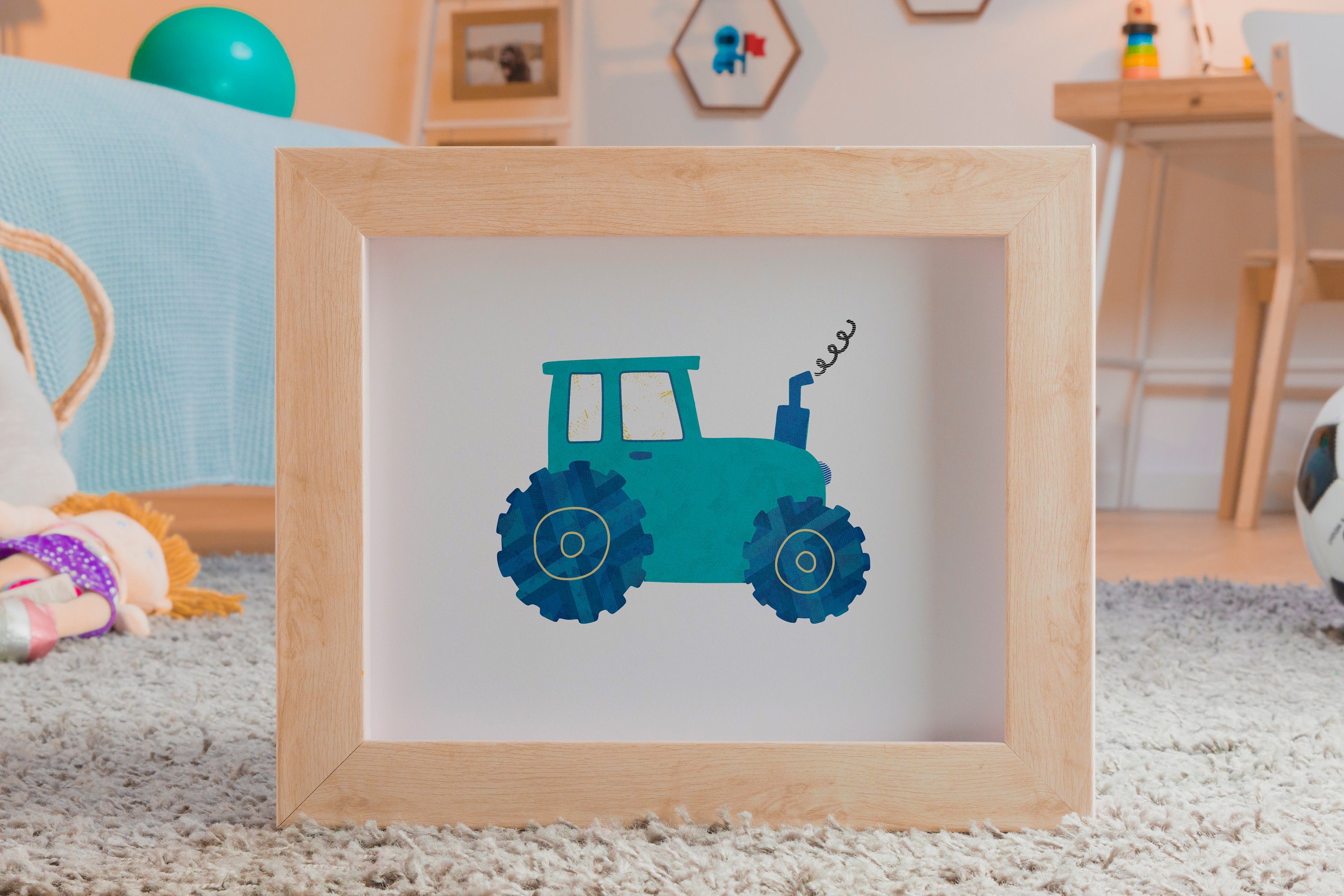 Boy Nursery Print, Affiche de Salle Jeux, Décoration Chambre Pour Enfants, Impression Tracteur, Art 