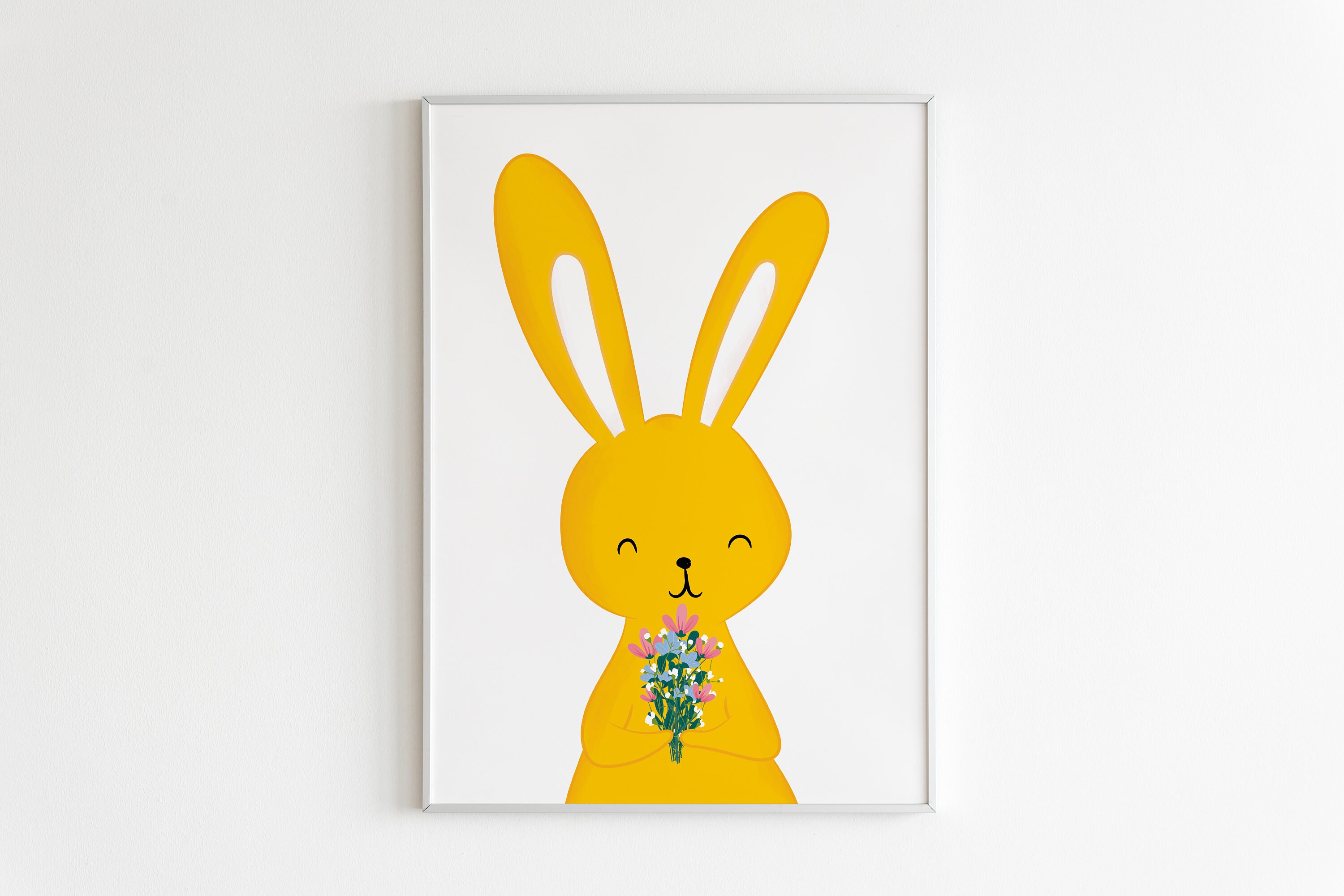 Affiche de Naissance Personnalisée, Affiche Enfant Lapin, Affiche Bébé