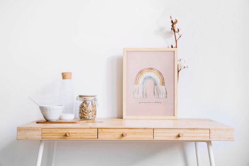 Nursery Wall Art Digital Download Poster Rainbow Decoration Etsy