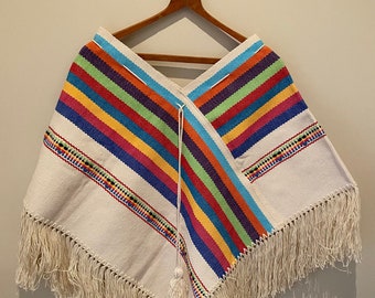 Poncho | femme | du Cap mexicain Vêtements traditionnels mexicains | Tissé à la main dans le métier à tisser à | Textile zapotèque