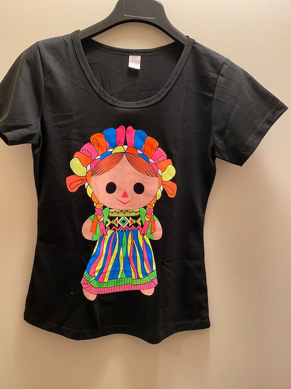 Camiseta Maria Muñeca mexicana Camiseta para mujer Top Lele