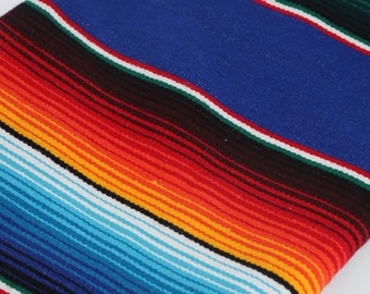 Wielokolorowe meksykańskie koce | Meksykańskie Sarape | Ręcznie tkany koc Saltillo | Narzuta na łóżko | Obrus | Tekstylia vintage | Serape