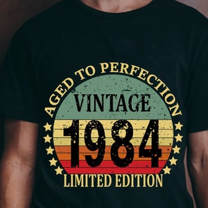 41st Birthday Shirt For Men - Vintage 1984 'Aged To Perfection' Design - Customizable Gift - View #11