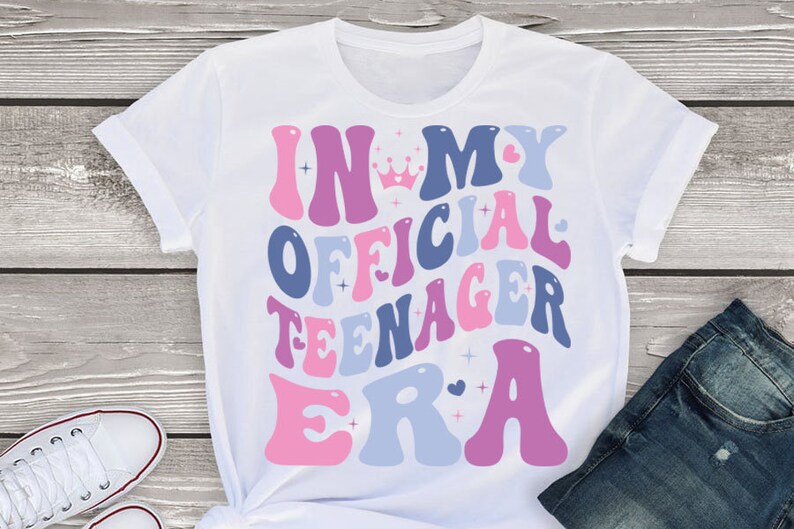 In My Official Teenager Era svg, png, 13th Girl Birthday Png Svg, Official Teenager Svg, retro Official Teenage Era PNG, Girl birthday svg image 3