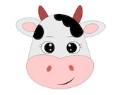 Cow Face Svg Cute Cow Svg Baby Animal Svg Cow Clip Art - Etsy