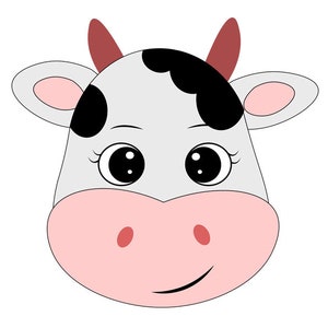 Cow Face Svg , Cute Cow Svg, Baby Animal Svg, Cow Clip Art, Cow Svg ...