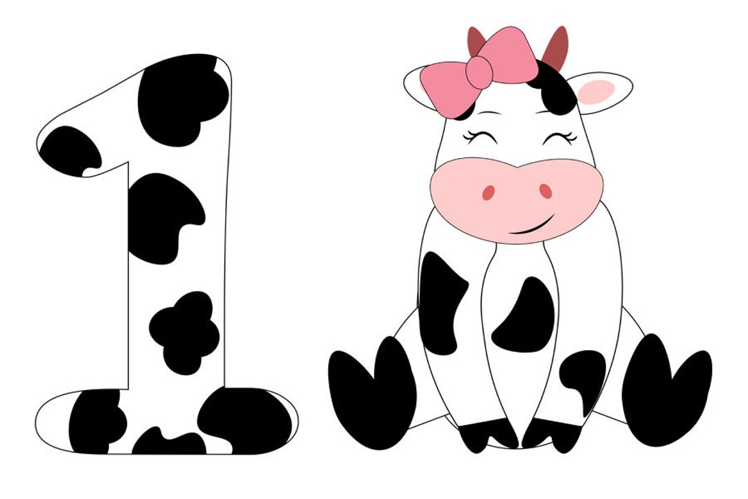 Cow Face Svg With Bow 1st Birthday Svg Cute Cow Svg Cow - Etsy