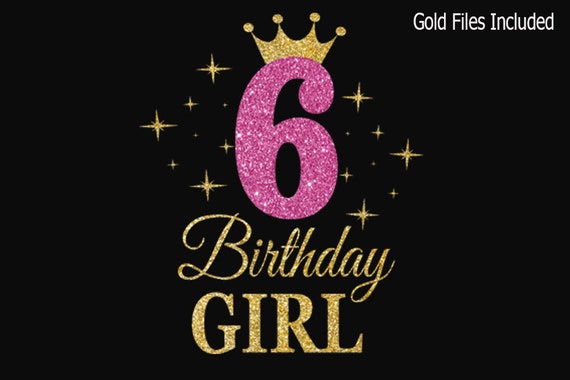6th Birthday Svg, 6th Girl Birthday Svg, Birthday Princess