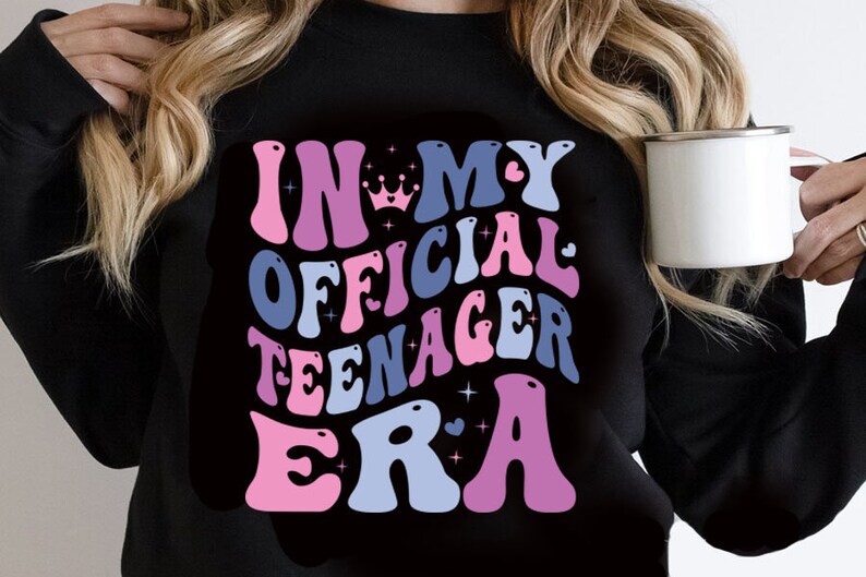 In My Official Teenager Era svg, png, 13th Girl Birthday Png Svg, Official Teenager Svg, retro Official Teenage Era PNG, Girl birthday svg image 1