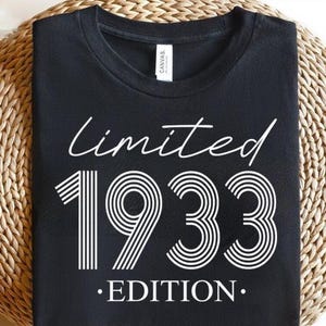Vintage Limited Edition 1933 svg png, Mann 92. Geburtstag svg png, Frau 92. Geburtstag png svg, Retro 92. Geburtstag svg, Vintage T-Shirt,