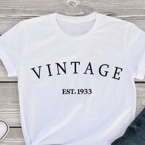 Vintage 1933 png, Mann 92. Geburtstag svg png, Frau 92. Geburtstag png svg, Retro 92. Geburtstag svg, Vintage T-Shirt,