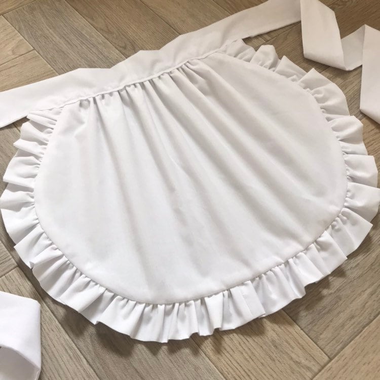 Frilly White Half Apron Waist Apron White Vintage Style Etsy