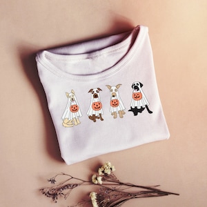 Dog Halloween T-Shirt, Soft Colors Halloween T-Shirt, Ghost Dog T-Shirt, Dog Lovers Halloween T-Shirt