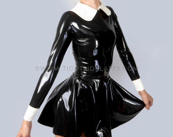 Latex Dress With Collar And Cuff