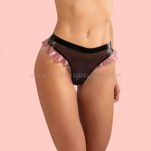Latex Thong With Frill Detail