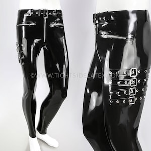 Latex leggings high waist latex trousers with socks 0.4mm custom made
