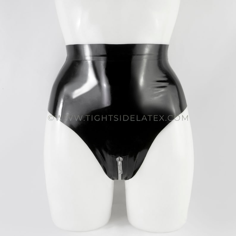 Latex Briefs With Crotch Zip image 7