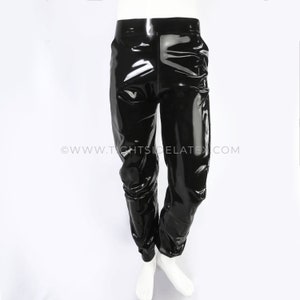 Black pvc joggers best sale