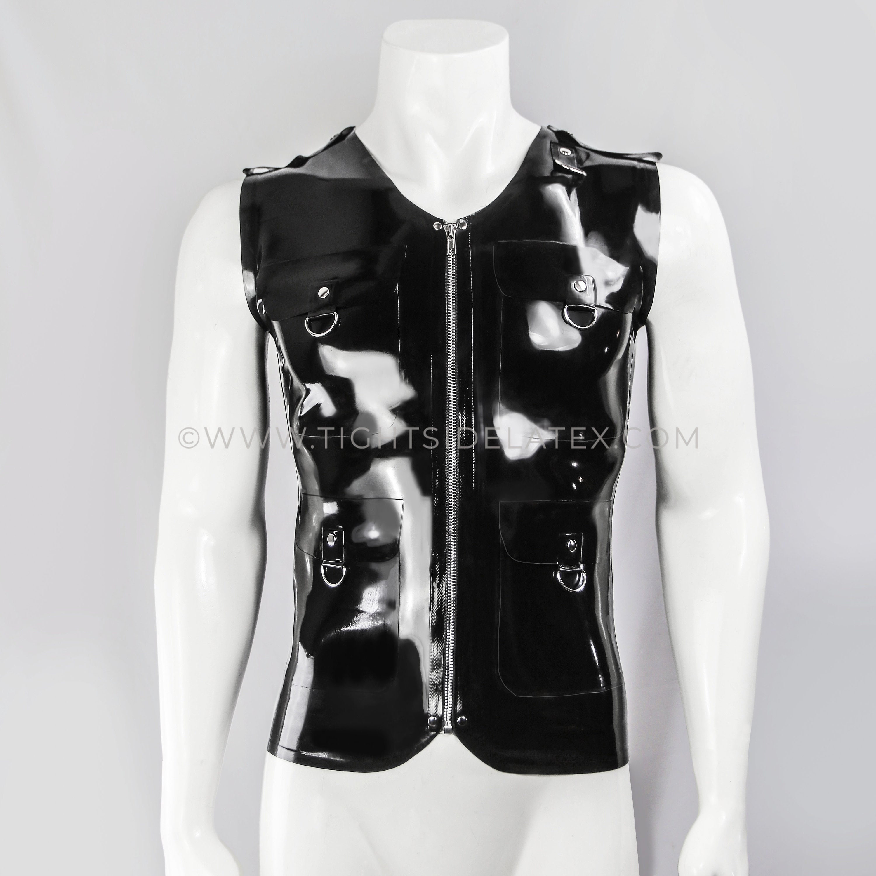 Men s Latex Military Vest Etsy