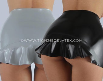 Latex Reversible Peekaboo Mini Skirt