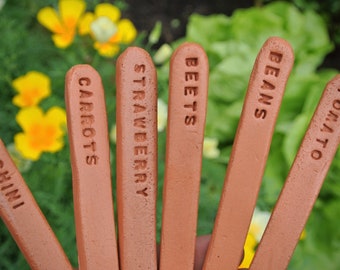 Plant markers | Vegetable markers | Herb markers | Garden markers | Chamotte clay | Terracotta |