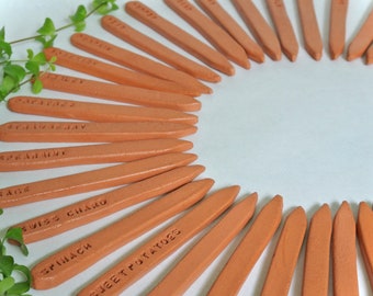 Plant markers | Vegetable markers | Herb markers | Garden markers | Chamotte clay | Terracotta |