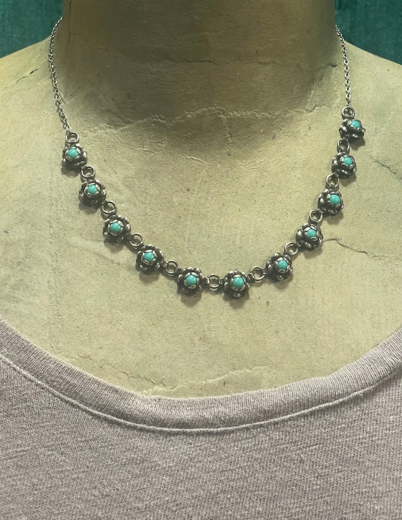 Sterling Silver and Turquoise Southwestern 3D Flow