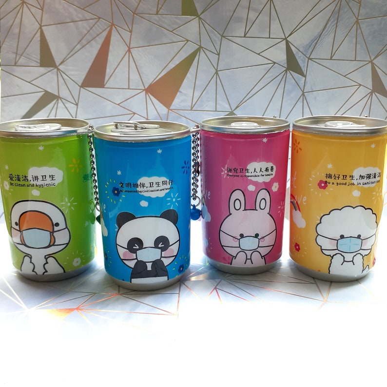 Kawaii Soda Can Sanitizer Wipes Keychain Pocket Size Wet Wipe Etsy