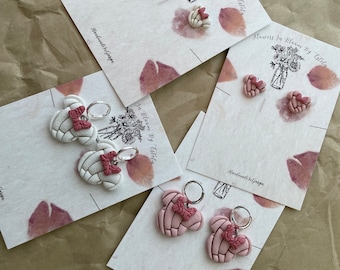 Minnie Mouse Concha Earrings/ Polymer Clay Earrings