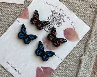 Mariposa Stud Earrings/ Butterfly Studs/ Monarch butterflies/ Polymer Clay Stud Earrings