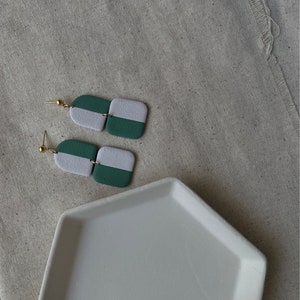 Polymer Clay Earrings / Clay Earrings / Lightweight Earrings/ Green Earrings