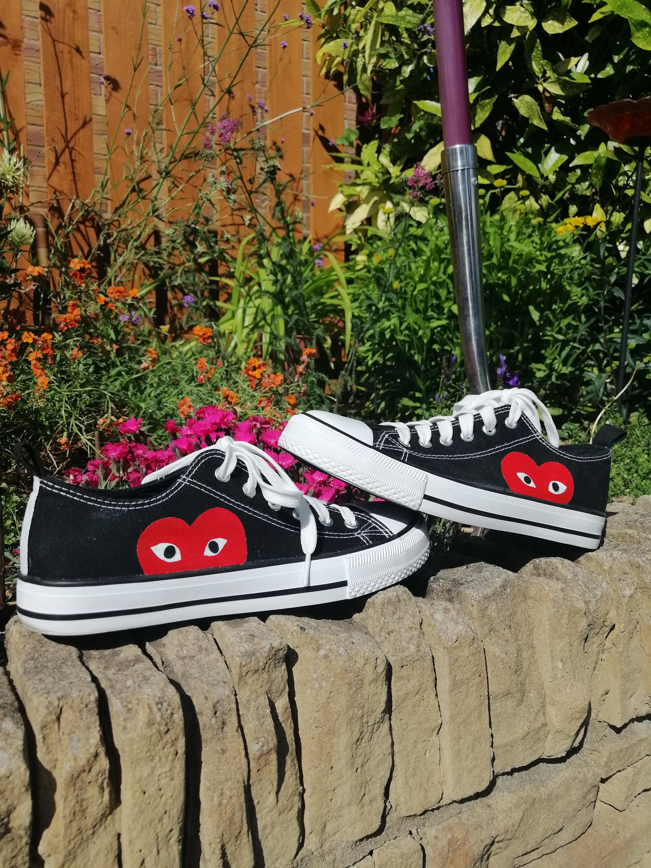 CDG Inspired Converse - Etsy UK CDG Inspired Converse - Etsy UK