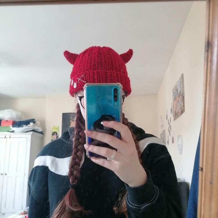 Devil Horn Beanie - Devil Horn Hat - Crochet Devil Horn  display picture 1