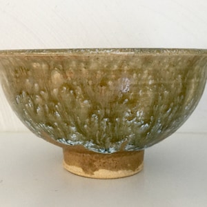 Vintage Studio Pottery, Signed, Ceramic Bowl with Reactive Glaze